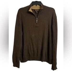 Tasso Elba M Cashmere Cotton Winter Pullover Sweater Brown‎